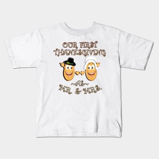 Thanksgiving Couple Mr. & Mrs. Sweet Potato Pair Matching Shirt & Gifts Kids T-Shirt